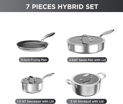 COOKER KING 7 PCS Stainless Steel Cookware Set, Pots and Pans Set Non Stick - Image 6