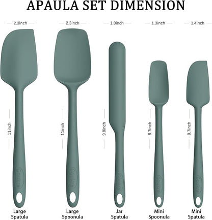 Coukre Silicone Spatula Set of 5, High Temperature Resistant, Food Grade - Image 2
