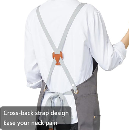 KITCHIEF Pottery Apron Split Leg, Cross Back Chef Apron - Image 3