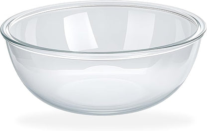 6.3 Qt Large Glass Mixing Bowl, 12.3" Clear Glass Salad Cooking Bowls by MUUBOOX