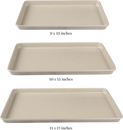Martha Stewart Gallen 3-Piece Cookie Sheet Set – 13", Ceramic Nonstick - Image 3