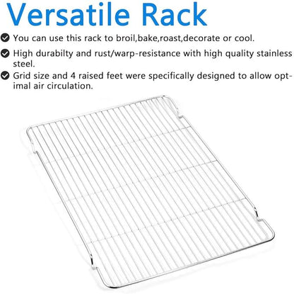 Cookie Sheet and Cooling Rack Set, 16 inch Stainless Steel Baking Pan - Image 5