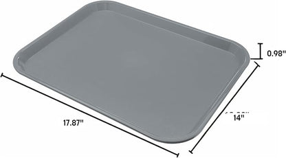 Carlisle FoodService Products Cafe Fast Food Cafeteria Tray with Patterned Surface for Cafeterias, Fast Food, And Dining Room, Plastic, 17.87 X 14 X 0.98 Inches, Orange, (Pack of 12)