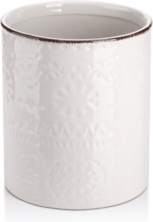 DOWAN 7.2" Kitchen Utensil Holder, Extra Large Farmhouse Utensil Holders by DOWAN