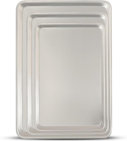 Baking Sheet Pan Set of 3, Commercial Quality Aluminum Cookie Sheets by UmiteChef
