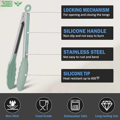Tongs for Cooking, 600ºF High Heat-Resistant Stainless Steel Kitchen Tongs - Image 3