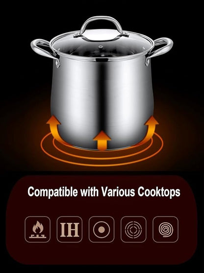 Stainless Steel Stock Pot, 12 Quart Heavy Duty Induction-Compatible - Image 3