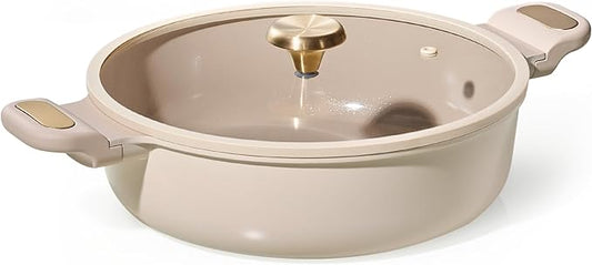 CAROTE 4.5Quart Stock Pot with Lid, Non Toxic Ceramic Soup Pot, Nonstick by CAROTE