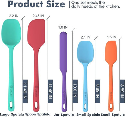 ChefAide 5 Pieces Silicone Spatula Set, Food Grade Rubber Spatula, Upgrade - Image 2