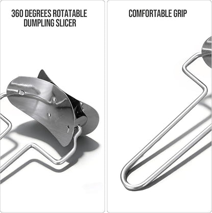2 Pieces Stainless Steel Pastry Rolling Cutter Circle Dough Blade Roller - Image 4
