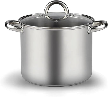 Cook N Home Stockpot with Lid, Basics Stainless Steel Soup Pot by CookNHome