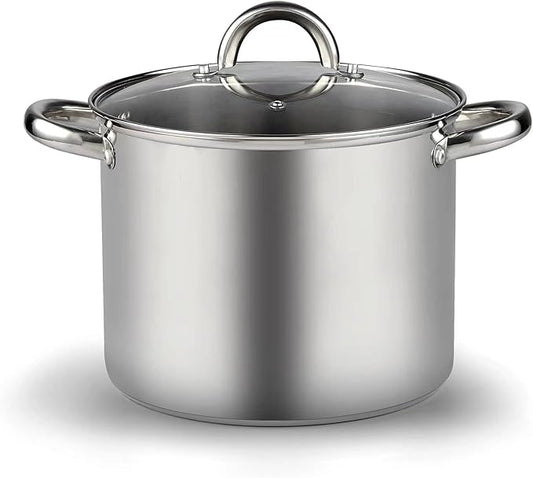 Cook N Home Stockpot with Lid, Basics Stainless Steel Soup Pot by CookNHome
