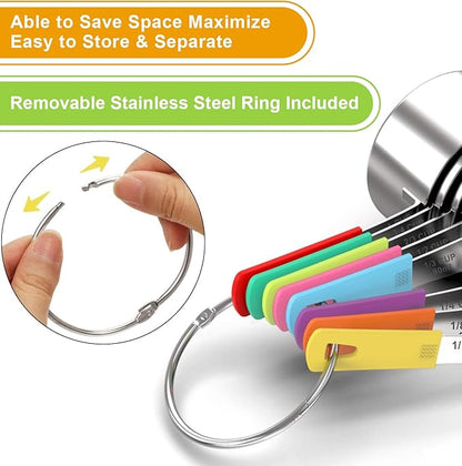 Wildone 8-Piece Measuring Cups Set, Stainless Steel Nesting Measuring Cups - Image 5