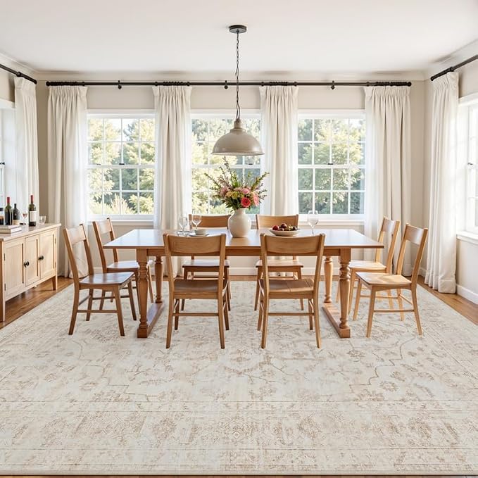 6x9 Area Rugs for Living Room: Vintage Boho Neutral Washable Rug Indoor Soft - Image 9