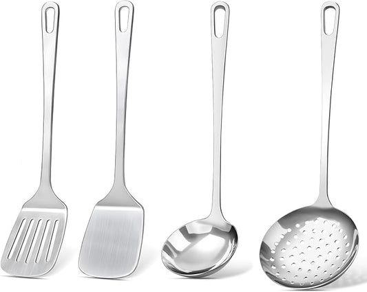 4 Pcs Cooking Utensils Set, Stainless Steel Kitchen Utensils, Heat Resistant by Unknown