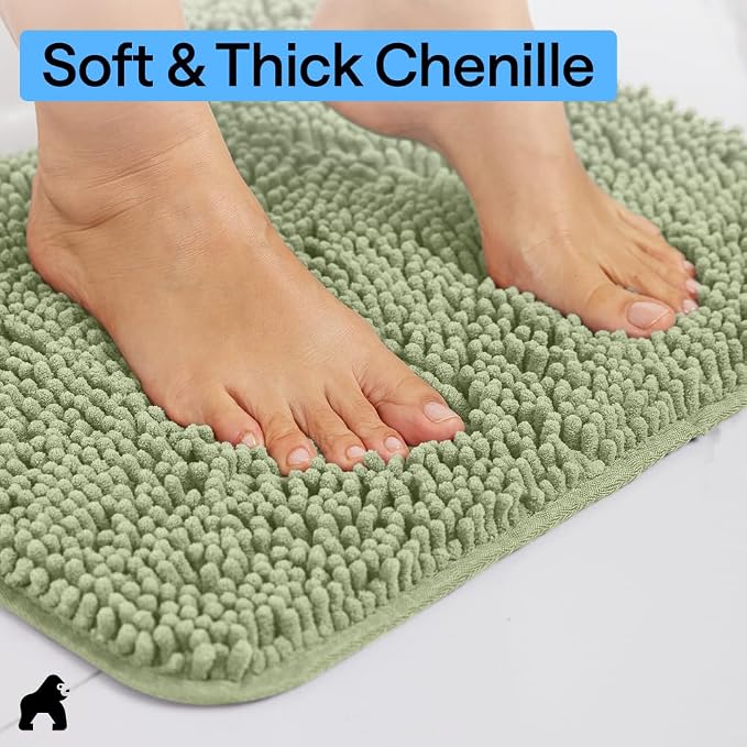 GORILLA GRIP Bath Rug Mat 48x24, Soft Absorbent Chenille, Quick Dry Microfiber - Image 4