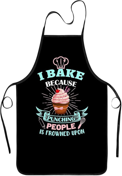 Baking Apron for Women I Baking Because People Is Frowned Aprons Gifts for Men by zukmvuh
