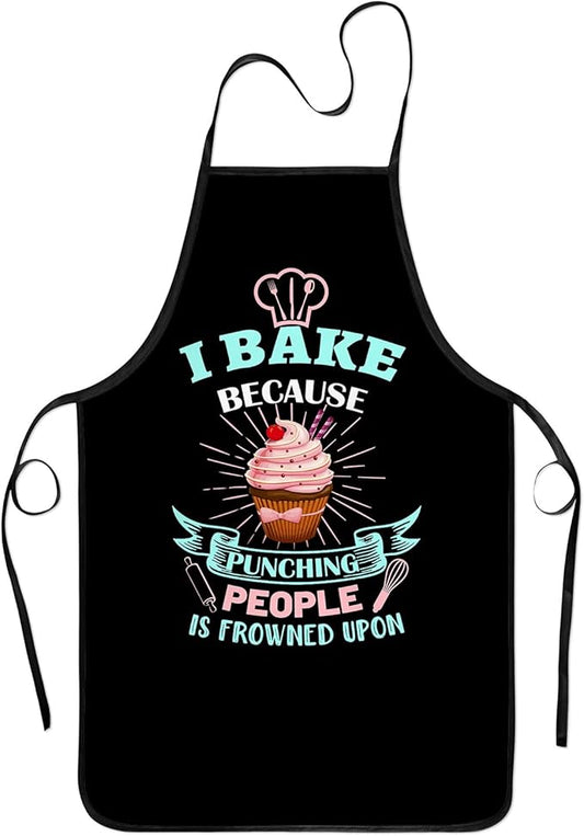 Baking Apron for Women I Baking Because People Is Frowned Aprons Gifts for Men by zukmvuh