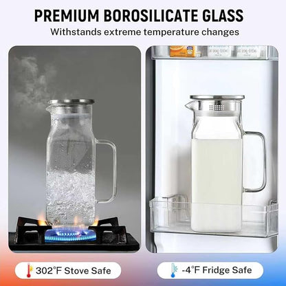 1 Pack 2 Liters/68 oz Square Glass Pitcher - Image 3