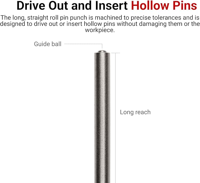 TEKTON 5/32 Inch Roll Pin Punch | 66065 | Made in USA - Image 2