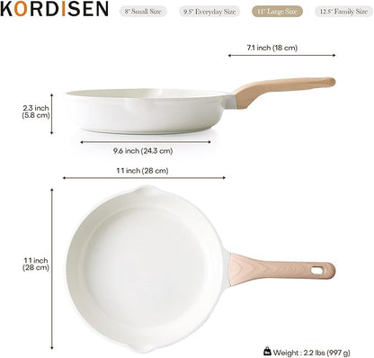 Kordisen Nonstick Ceramic Frying Pan, 11 Inch Ceramic Skillet, Healthy Non - Image 7