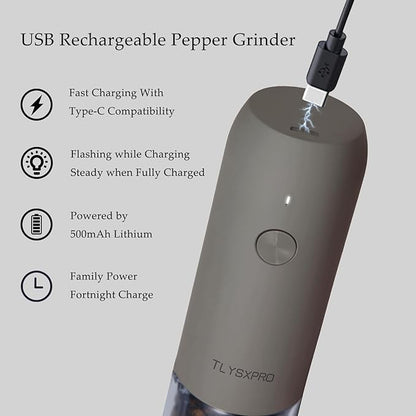 Electric Salt and Pepper Grinder Set, USB Rechargeable, Automatic Salt and - Image 6