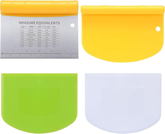Suanyok Bench Scraper-Stainless Steel Dough Scraper and Flexible Plastic Bowl by Suanyok