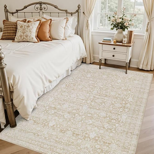 6x9 Area Rugs for Living Room: Vintage Boho Neutral Washable Rug Indoor Soft - Image 2