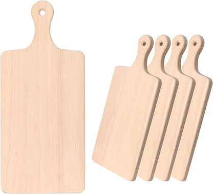 LZMS 4-Pack 13 1/2"x 7 1/2" Wood Serving Boards Set | Unfinished Wood Crafts by LZMS