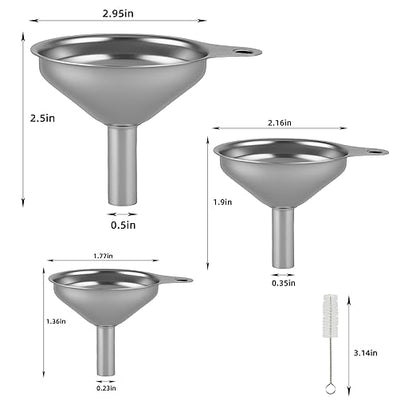 Stainless Steel Kitchen Funnel, Medium and Small Three-piece Set - Image 7