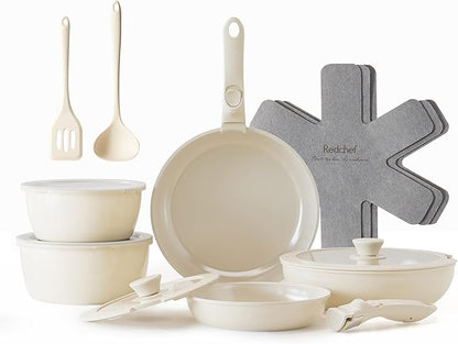 Redchef Ceramic Pots and Pans Set, Nonstick Kitchen Cookware Set by Redchef