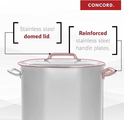 CONCORD Stainless Steel Stock Pot w/Steamer Basket. Cookware great - Image 8