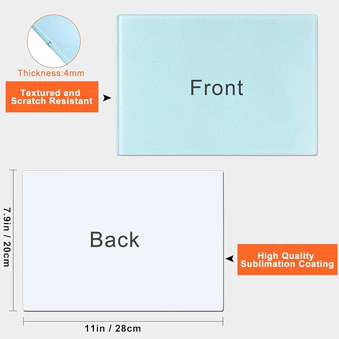 6Pcs Sublimation Cutting Board Blanks, 11x8 Inch Tempered Glass Sublimation - Image 2