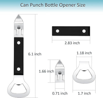 Can Punch Opener Little Cook Stainless Steel Can & Bottle Opener, Manual 2 in 1 - Image 2