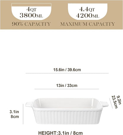 MALACASA 4.4 QT Baking Dish, 9x13 Large Casserole Dish - Image 2