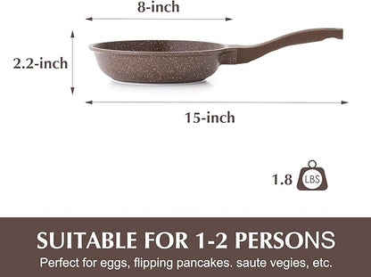 SENSARTE Nonstick Frying Pan Skillet, Non Stick Omelette Pan, Healthy Stone - Image 6