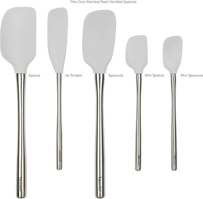 Tovolo Stainless Steel Handled Silicone Spatula Set of 5 Oyster Gray, - Image 2