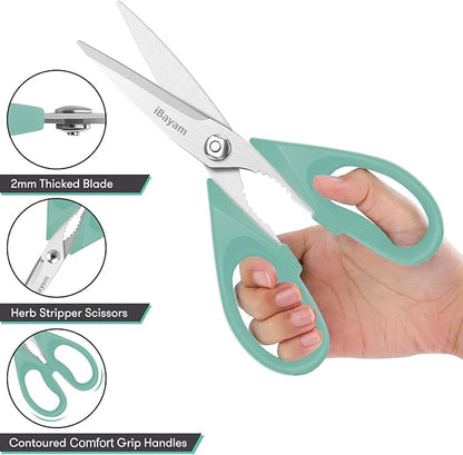 iBayam 1-Pack Kitchen Scissors All Purpose Kitchen Shears Heavy Duty 8.5" - Image 4