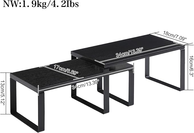 YMYNY Cabinet Shelf Organizer, Spice Racks Set of 4, Kitchen Counter Shelves - Image 3