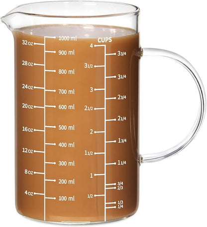 77L Glass Measuring Cup, High Borosilicate Glass Measuring Cup by 77L