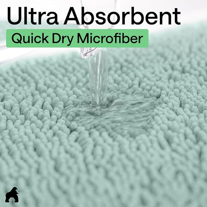 GORILLA GRIP Bath Rug Mat, Thick Soft Absorbent Chenille, Quick Dry Microfiber - Image 5