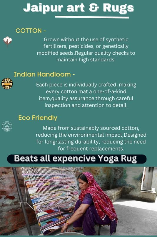 Jaipur art & Rugs Cotton Yoga Mat - Image 6