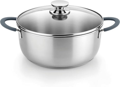 BRA COOKWARE Master Stainless Steel Stock Pot w/Glass Lid | 8 Inch 2.4 Quart by BRACookware