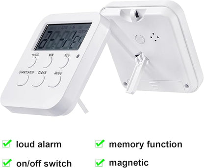 Weewooday 12 Pcs Digital Kitchen Magnetic Timer Bulk Classroom Count up - Image 3