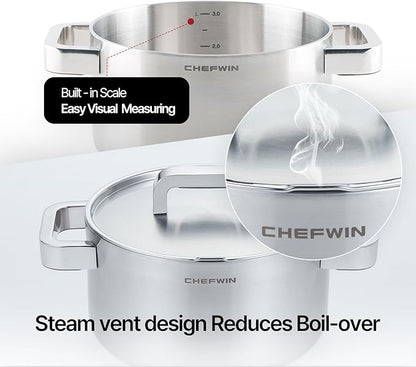 316 Stainless Steel 3.6 Quart Heavy Duty Soup Pot - Image 7
