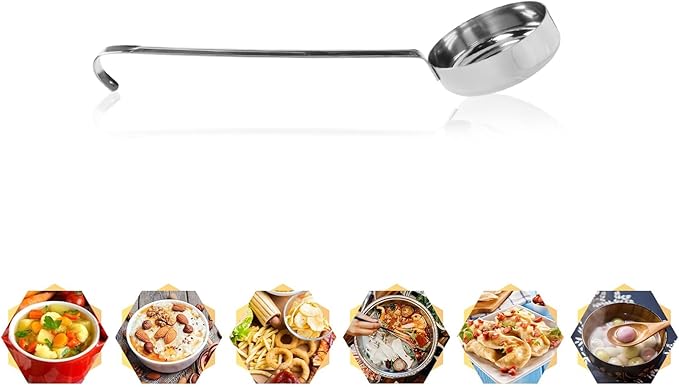 2 Pcs 3 oz Silver 10.55 Inch Stainless Steel 201 Long Handle Cooking Spoon - Image 8