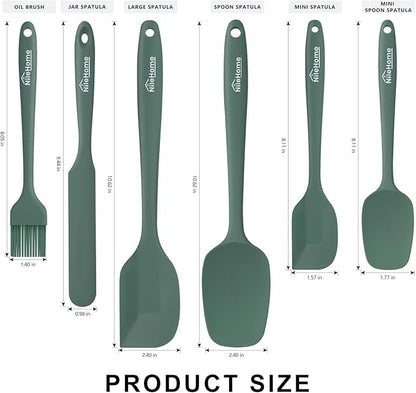NileHome Silicone Spatula Set, 6 Pieces Food Grade Kitchen Utensils - Image 2