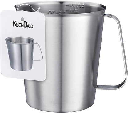 48Oz/6Cup Stainless Steel Pitcher, 1.50 Liter Metal Container by KSENDALO