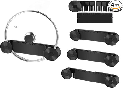 YONGAIJIA New Upgrade 4 Pack Adjustable Pot Lid Holder, Lid Organizer Fits 6" by YONGAIJIA