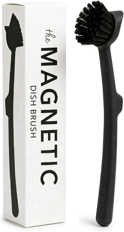 Earth & Mango Magnetic Dish Brush & Scraper, Snaps to Sink, Non-Scratch by Earth+%26+Mango